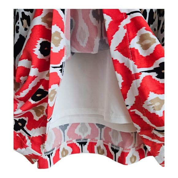 CHICO'S 3 Women's XL 16 Dress Leopard Southwest Midi 3/4 Sleeve Lined Flowy 46" - Picture 6 of 8